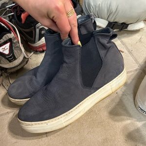 Navy high top sneakers